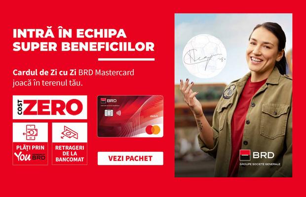Cardul de Zi cu Zi BRD Mastercard joacă în terenul tău