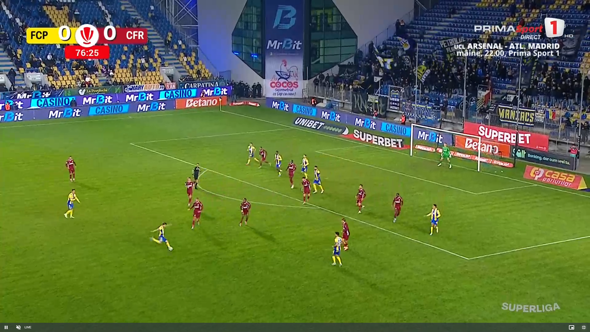 Golul marcat de Denis Radu în Petrolul - CFR Cluj
