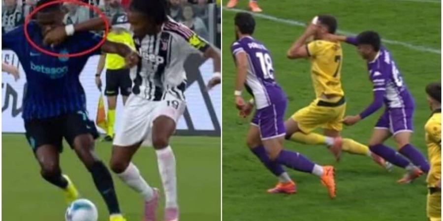 În Juve - Inter 4-3, nu s-a dat fault la intervenția lui Thuram Khephren asupra lui Bonny (foto, stânga), iar golul primului a fost acordat Interul lui Chivu, detronat de un meci cu scandal în Serie A: „Grotesc!”