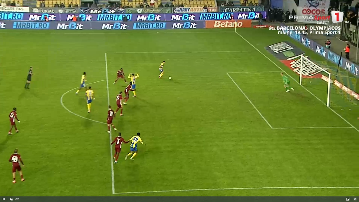 Golul marcat de Denis Radu în Petrolul - CFR Cluj