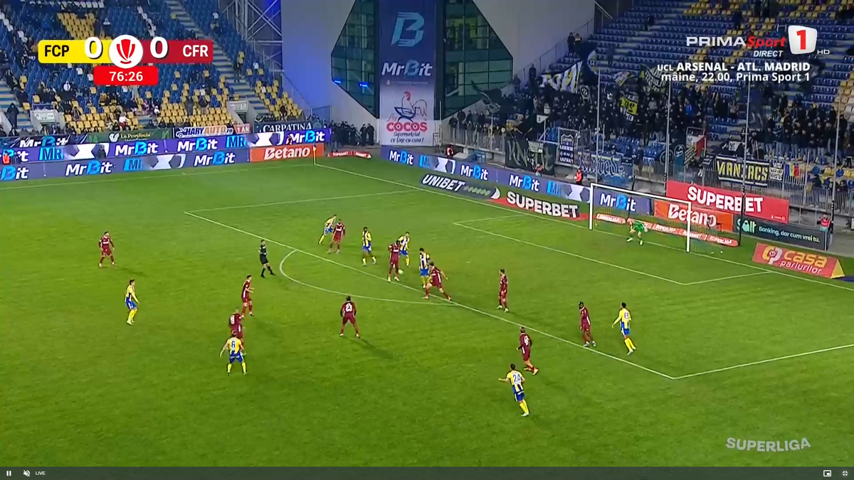 Golul marcat de Denis Radu în Petrolul - CFR Cluj