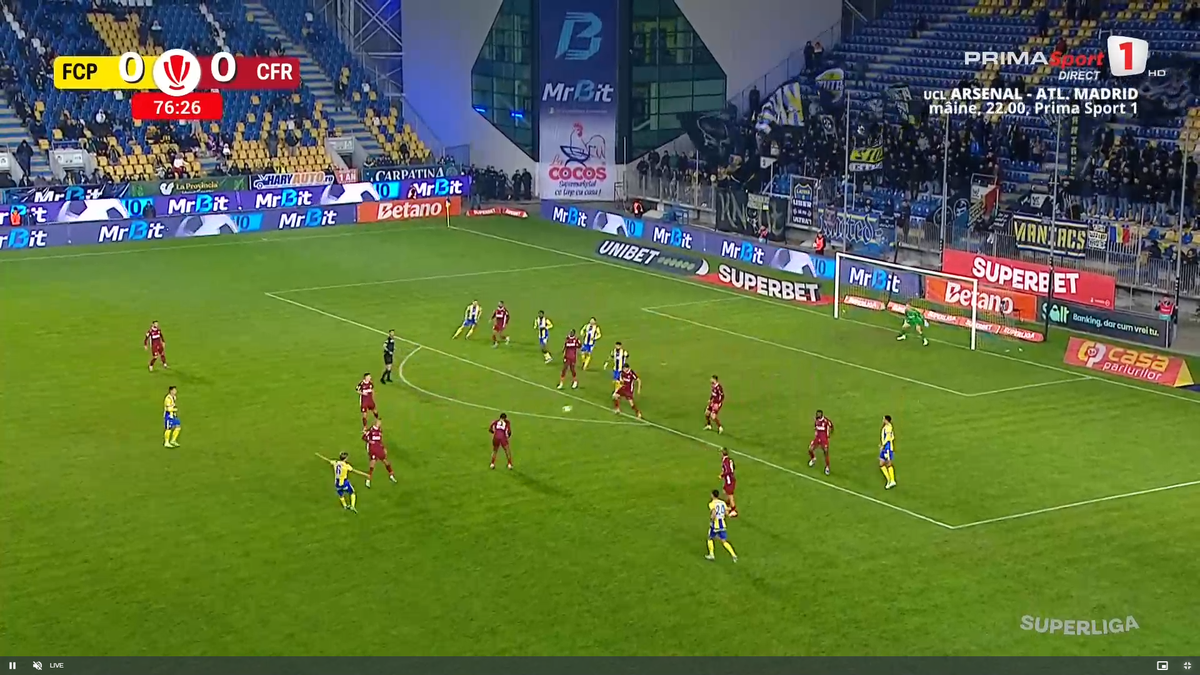 Golul marcat de Denis Radu în Petrolul - CFR Cluj