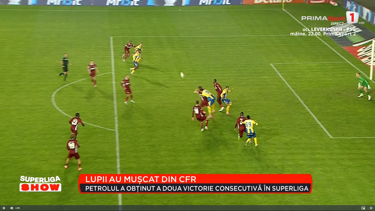 Golul marcat de Denis Radu în Petrolul - CFR Cluj