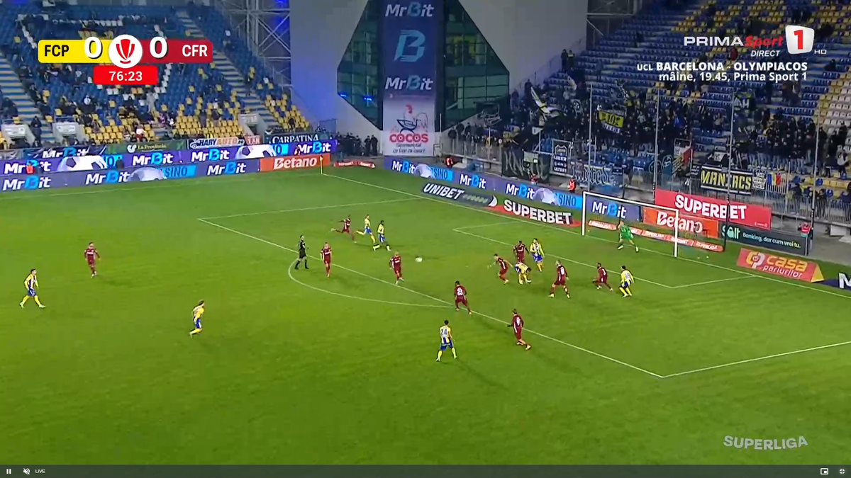 Golul marcat de Denis Radu în Petrolul - CFR Cluj