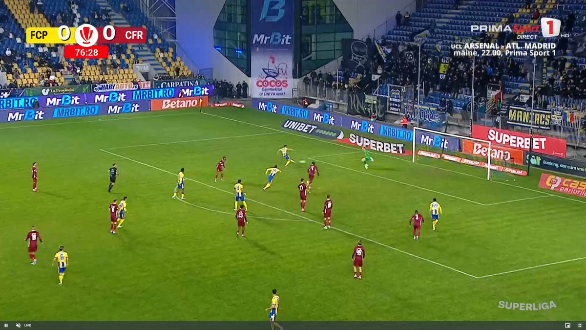 Golul marcat de Denis Radu în Petrolul - CFR Cluj