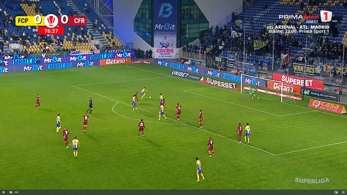 Golul marcat de Denis Radu în Petrolul - CFR Cluj