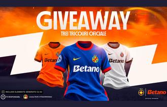 Câștigă unul dintre cele 3 tricouri oficiale FCSB