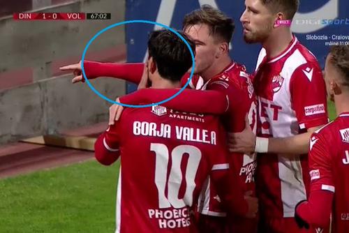 Gestul lui Borja Valle / Captură TV Digi Sport