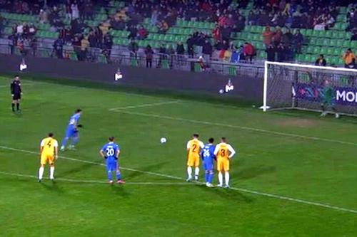 Daniel Paraschiv a marcat la debutul pentru România/ foto: captură Pro Arena