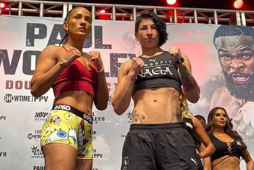 Fața pugilistei Miriam Gutierrez, 38 de ani, este de nerecunoscut, după ce spanioloaica a încasat 236 de lovituri de la Amanda Serrano (33), care a și câștigat confruntarea din weekend.