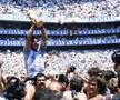 29 iunie 1986. Diego Maradona, pe Azteca, la Ciudad de Mexico. Roberto Cejas l-a ridicat spre cer  / FOTO Imago