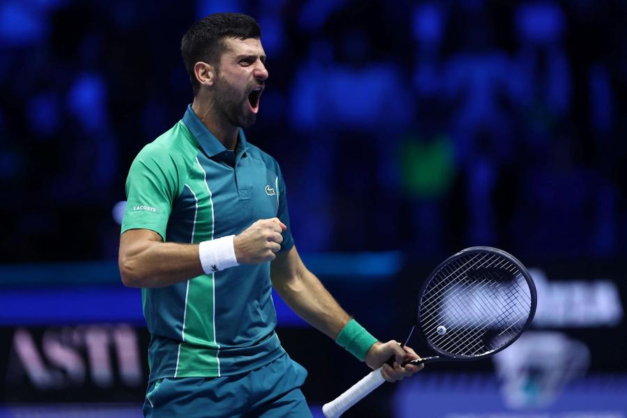 Novak Djokovic sărbătorind un punct Foto Imago Tsonga face dezvăluiri din culise: „E posibil să mergi la mari petreceri? I-am văzut pe toți, nu mă poate contrazice nimeni” + De ce Djokovic nu e apreciat