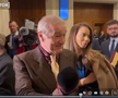 Gigi Becali a luat microfonul unui reporter în Parlamentul României, foto: captură video Antena 1