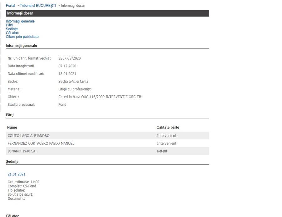 UPDATE Continuă lupta dintre DDB și Cortacero la Dinamo! Ce s-a întâmplat azi la Tribunal