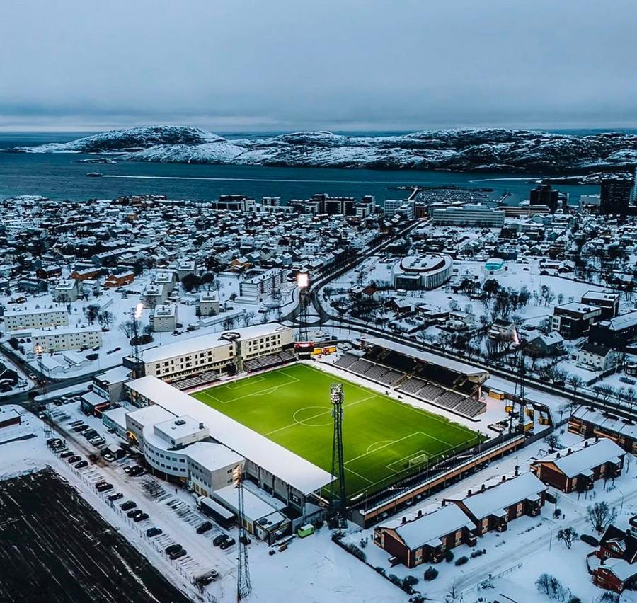 Stadionul Aspmyra din Bodo. Foto: X.com Statistica incredibilă a lui Bodo Glimt pe teren propriu