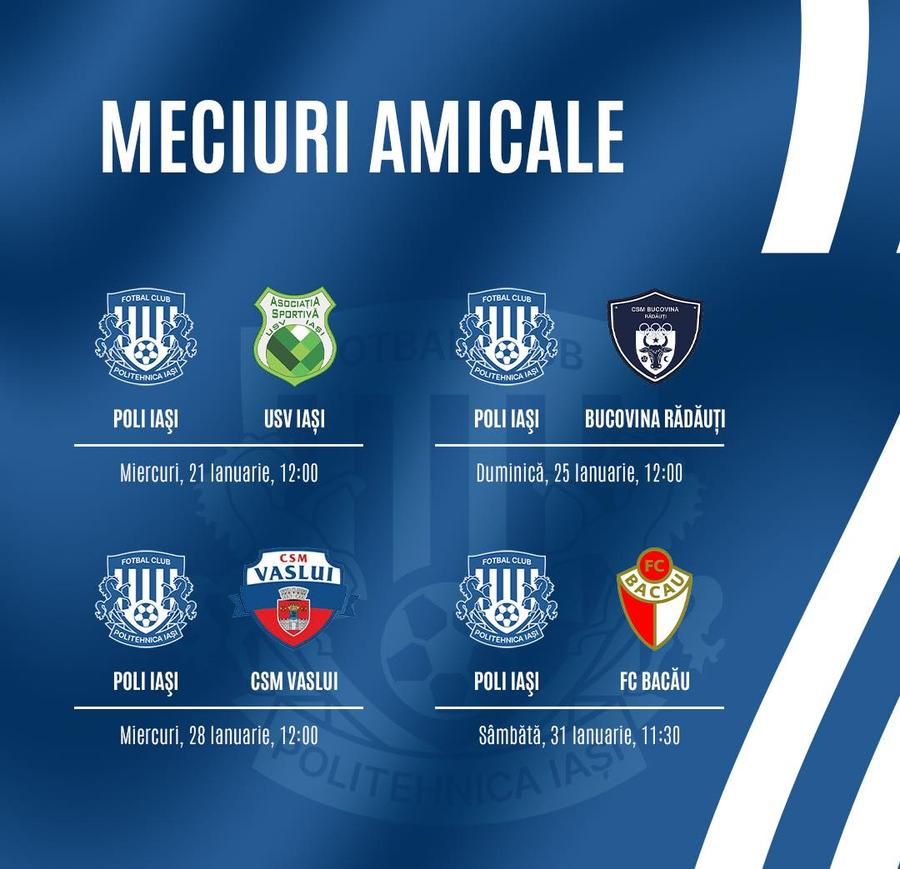 Foto: Facebook @FC Politehnica Iasi Poli Iași, aproape de a se face râs cu locul 9 din Liga 3