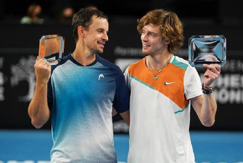 Andrey Rublev și Denis Molchanov, campioni în proba de dublu de la Marseille / Sursă foto: Twitter Open13
