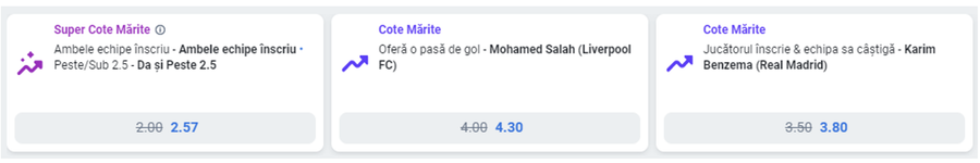Liverpool - Real Madrid, meciul săptămânii europene la Betano Master