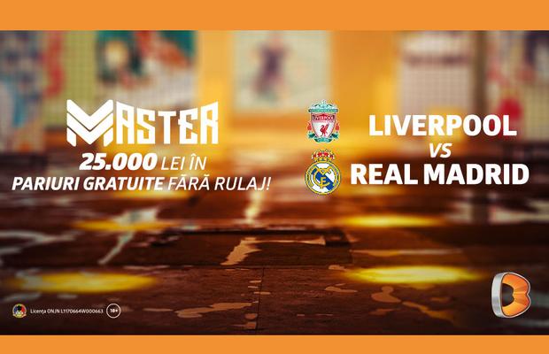Liverpool - Real Madrid, meciul săptămânii europene la Betano Master