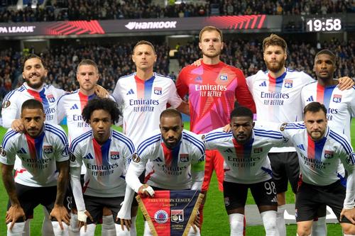 Echipa lui Lyon care a început la Glasgow cel mai bun meci făcut în  Europa League, 4-1 cu Rangers / Foto: Imago