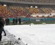 Gazonul Arenei Naționale, acoperit de zăpadă în ziua meciului Rapid - Dinamo