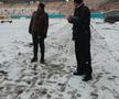 Gazonul Arenei Naționale, acoperit de zăpadă în ziua meciului Rapid - Dinamo/ foto Facebook @Rapid