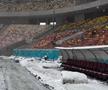 Gazonul Arenei Naționale, acoperit de zăpadă în ziua meciului Rapid - Dinamo
