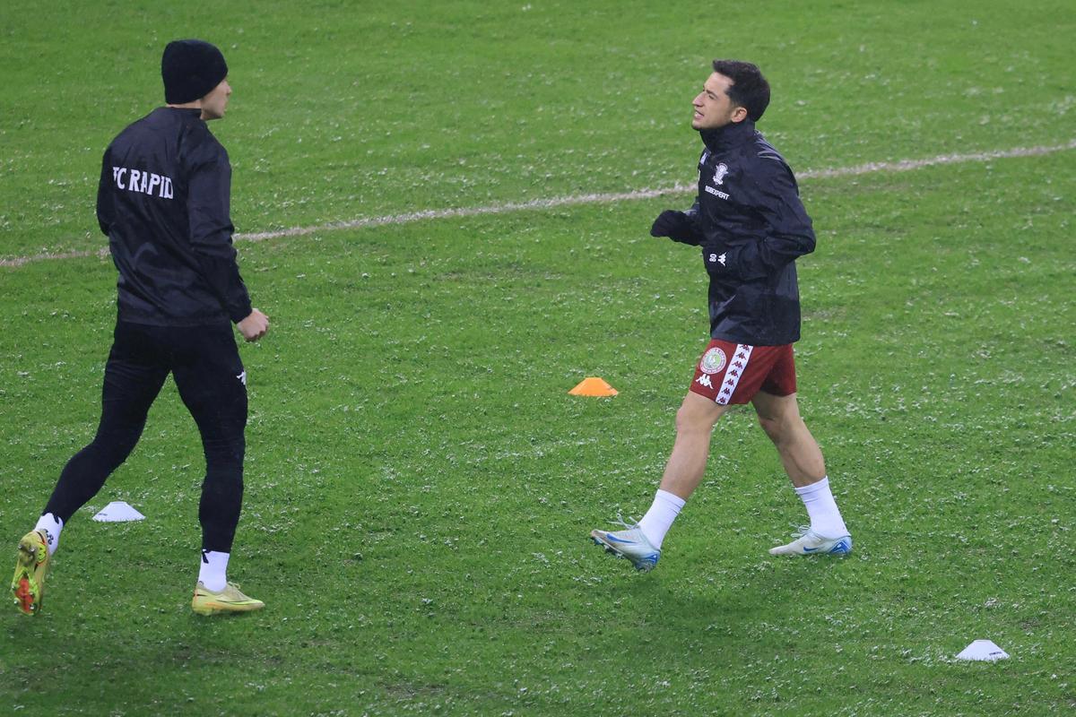 Imagini de la încălzire înainte de Rapid - Dinamo, 21.02.2026