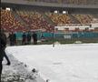 Gazonul Arenei Naționale, acoperit de zăpadă în ziua meciului Rapid - Dinamo
