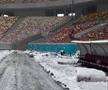 Gazonul Arenei Naționale, acoperit de zăpadă în ziua meciului Rapid - Dinamo