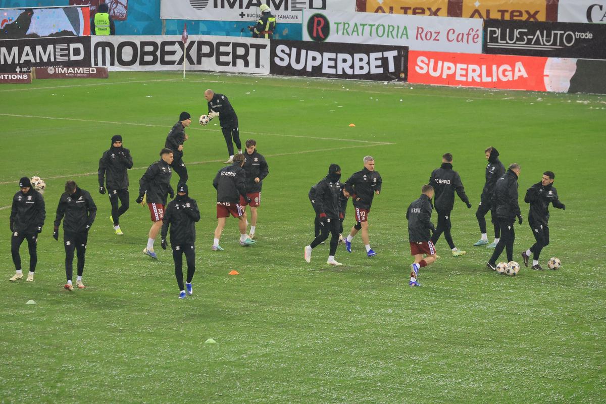 Imagini de la încălzire înainte de Rapid - Dinamo, 21.02.2026