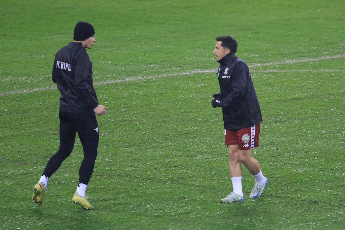 Imagini de la încălzire înainte de Rapid - Dinamo, 21.02.2026