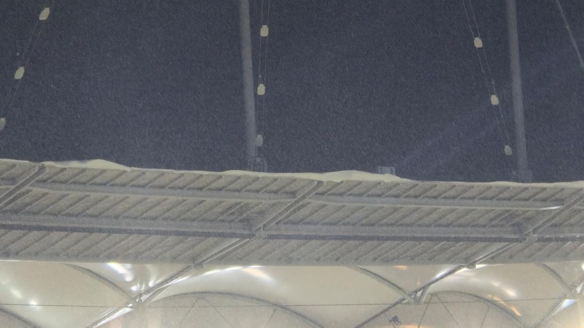 Pericol real înainte de Rapid - Dinamo » Jucătorii riscă să fie răniți de zăpada de pe acoperiș