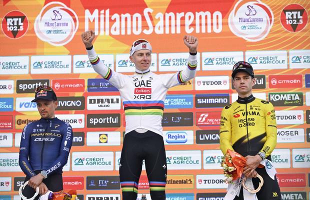 Reacția lui Tadej Pogacar după ce a câștigat Milano-San Remo: „Pentru o secundă am crezut că s-a terminat totul”