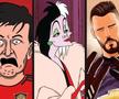 Caricaturi cu Maguire, Cuella și David De Gea