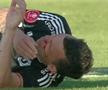 Dan Nistor (35 de ani), mijlocașul lui U Cluj, a fost umplut de sânge în meciul pierdut cu Oțelul, scor 0-1.