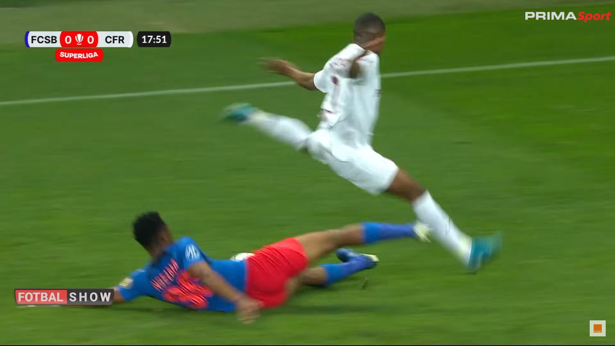faza reușită de Ngezana în FCSB - CFR Cluj