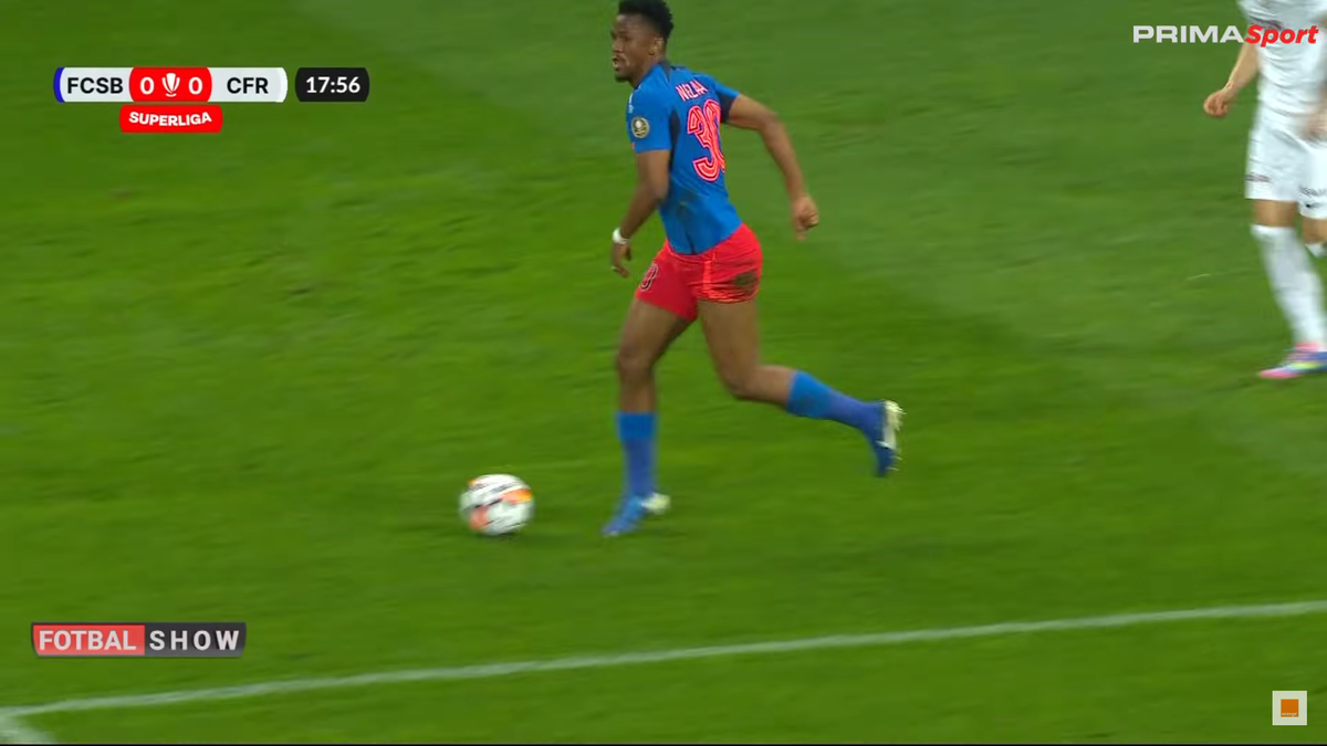 faza reușită de Ngezana în FCSB - CFR Cluj