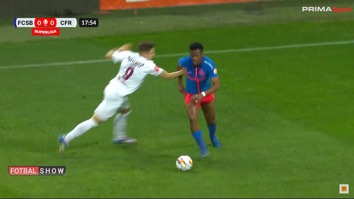 faza reușită de Ngezana în FCSB - CFR Cluj