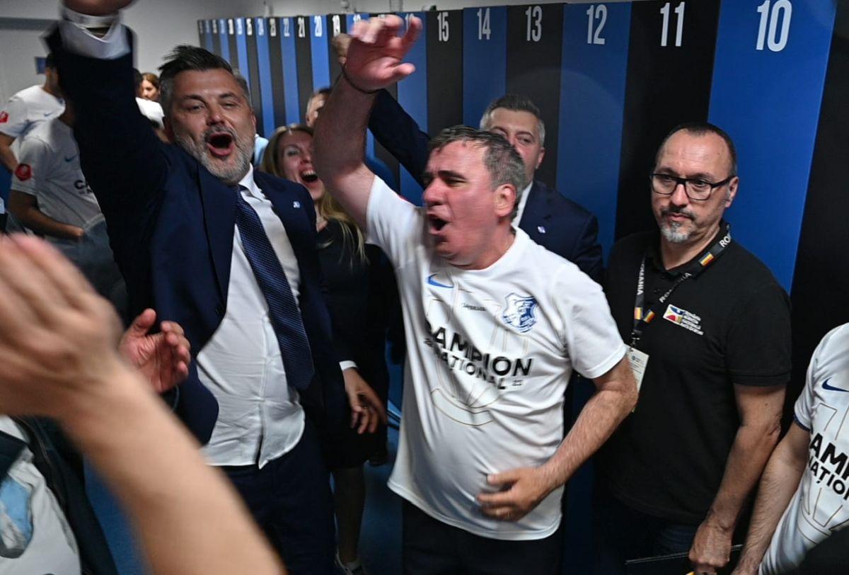 Petrecere în vestiar după Farul - FCSB, Hagi protagonist