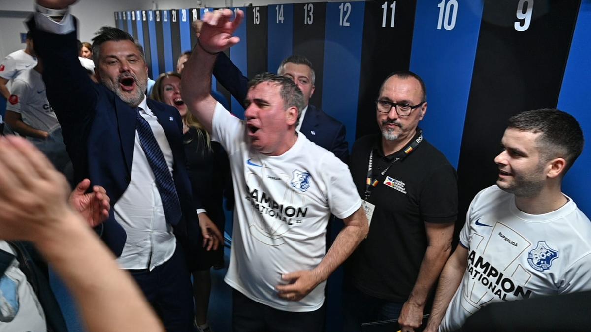 Petrecere în vestiar după Farul - FCSB, Hagi protagonist