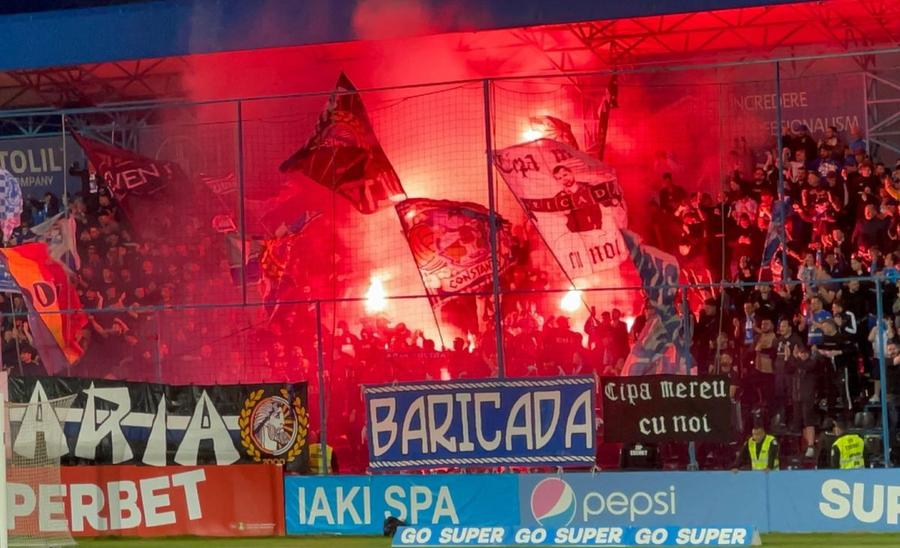 Ultrașii Farului / foto: Raed Krishan Nu s-a văzut la TV » 5 momente surprinse înainte de Farul - FCSB: fotbalistul venit în cârje la interviuri