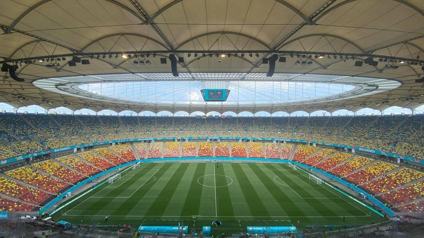 Gazonul de pe Arena Națională arată perfect în ziua meciului Ucraina - Austria, din ultima rundă a grupei C de la Euro 2020.