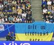 Banner-ul cu tentă politică afișat la meciul ucrainenilor cu Slovacia / foto: Eduard Apostol (GSP)