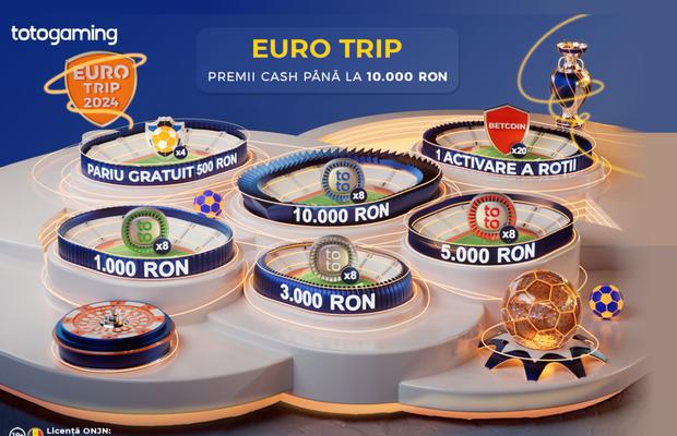 Premii de până la 10.000 RON la Euro Trip! Înscrie-te pe TotoGaming și distrează-te gratuit în fiecare zi!