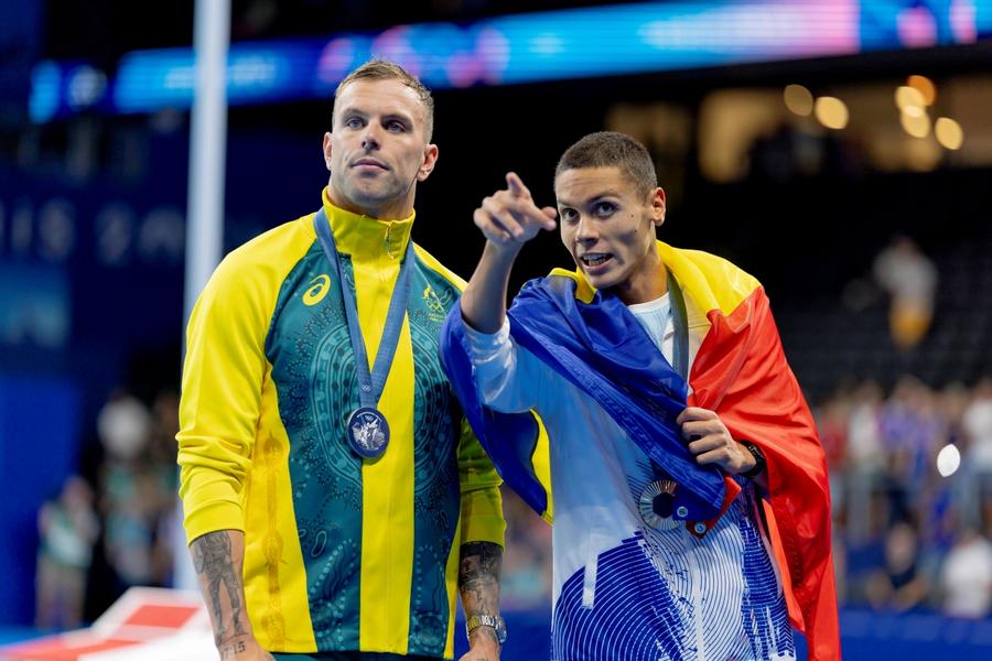 Kyle Chalmers și David Popovici la Jocurile Olimpice de la Paris FOTO Imago Images A refuzat banii!