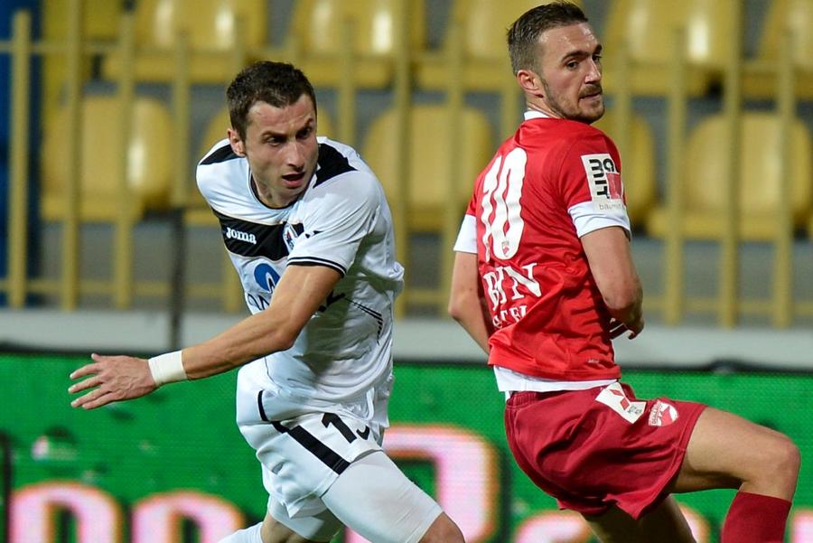Akaki Khubutia (în stânga), în perioada în care juca la Gaz Metan / Sursă foto: Arhivă GSP Georgianul cu peste 80 de meciuri în Liga 1, după decepția trăită de FCSB cu Saburtalo: „Ce să zic, în România nu e considerat serios fotbalul de la noi”