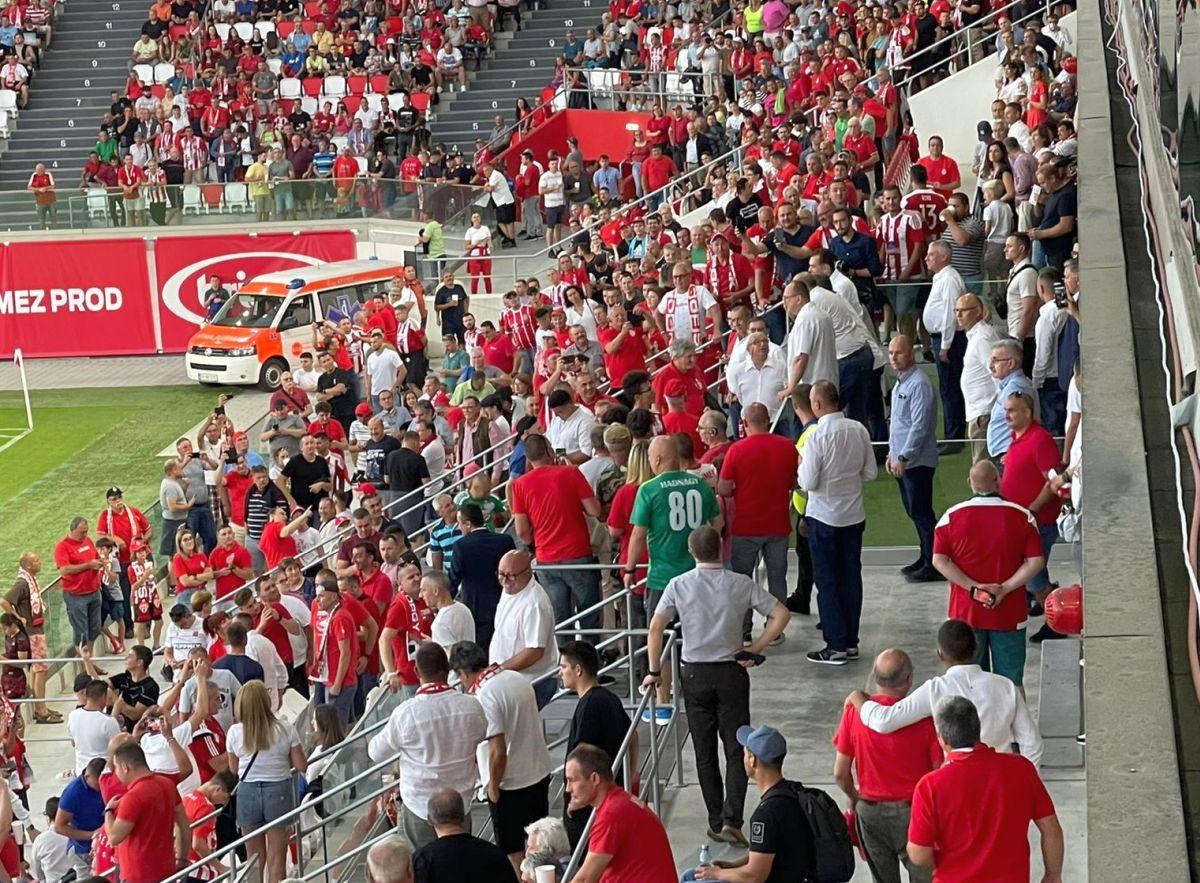 Viktor Orban, premierul Ungariei, a apărut cu fularul lui Sepsi la gât și a fost aplaudat de întreg stadionul » SPP-ul i-a controlat până și pe jurnaliști!