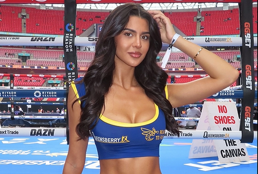 Patricia Elena a furat toate privirile la meciul dintre Oleksandr Usyk și Daniel Dubois. Foto: Instagram