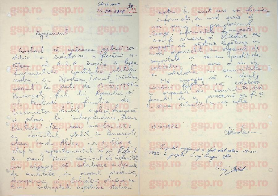 Cristian Bivolaru, informatorul Securității sub pseudonimul „George”: „Mă angajez să colaborez” + Directorul general al Farului: „Regret, dar am fost șantajat”